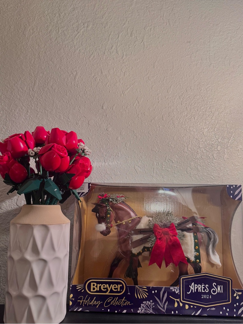 Breyer Brown Horse with Red and Green Holiday Accents